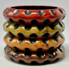 BB166 DVF carved & overdyed bakelite bangles